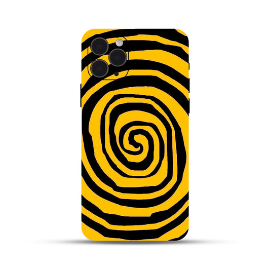 Hypnotic Spiral Yellow Abstract Wrap