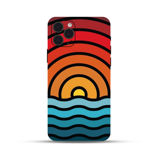 Retro Sunset Waves Wrap